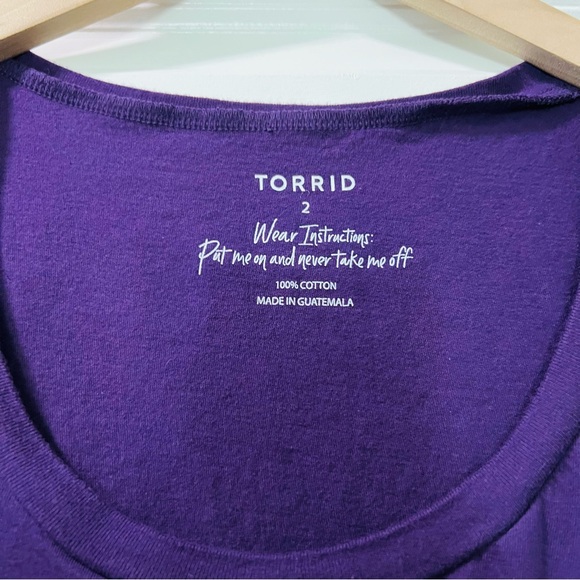 Torrid Women’s Purple Love Yourself Slim Fit Tee Size 2 (2X) 18-20 100% Cotton - Picture 6 of 6